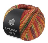 LANA GROSSA Cotonella Multi | Weiches, bedrucktes Kettengarn aus unmercerisierter Pima Baumwolle mit kleinen Glanzlichtern | 75% Baumwolle & 25% Polyacryl | 100g Wolle, Stricken | 270m Garn FB 111