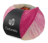 LANA GROSSA Cotonella | Weiches, bedrucktes Kettengarn aus unmercerisierter Pima Baumwolle | Handstrickgarn aus 100% Baumwolle (Pima) | 100g Wolle zum Stricken & Häkeln | 280m Garn FB 19