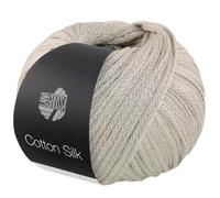 LANA GROSSA Cotton Silk | Edles Effektgarn aus Maulbeerseide gefüllt mit Baumwolle | Handstrickgarn aus 70% Baumwolle & 30% Seide | 50g Wolle zum Stricken & Häkeln | 140m Garn FB 14