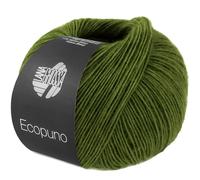 LANA GROSSA Ecopuno | Edle Netzgarnstruktur aus Baumwolle gefüllt mit Merino/Alpaka | Handstrickgarn aus 17% Schurwolle & 11% Alpaka Wolle | 50g Wolle zum Stricken & Häkeln | 215m Garn FB 221