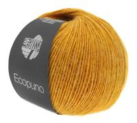 Lana Grossa Strickgarn Ecopuno – Netzgarn aus Baumwolle mit Merino/Alpaka – Fb.33 gelborange, 50 g