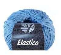 LANA GROSSA Elastico | Baumwoll-Klassiker mit leichtem Stretchanteil | Handstrickgarn aus 96% Baumwolle & 4% Polyester (Elite)| 50g Wolle zum Stricken & Häkeln | 160m Garn FB 142