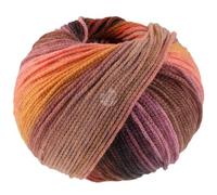 LANA GROSSA Farfalla | Leichtes Kettengarn aus weicher Merinowolle mit effektvollem Streifenmuster | Handstrickgarn aus 94% Schurwolle & 6% Polyamid| 50g Wolle zum Stricken & Häkeln | 250m Garn FB 10