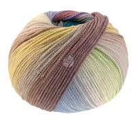 LANA GROSSA Farfalla | Leichtes Kettengarn aus weicher Merinowolle mit effektvollem Streifenmuster | Handstrickgarn aus 94% Schurwolle & 6% Polyamid| 50g Wolle zum Stricken & Häkeln | 250m Garn FB 4