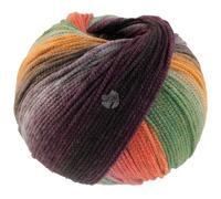 LANA GROSSA Farfalla | Leichtes Kettengarn aus weicher Merinowolle mit effektvollem Streifenmuster | Handstrickgarn aus 94% Schurwolle & 6% Polyamid| 50g Wolle zum Stricken & Häkeln | 250m Garn FB 9