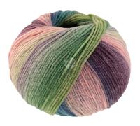 LANA GROSSA Farfalla | Leichtes Kettengarn aus weicher Merinowolle mit effektvollem Streifenmuster | Handstrickgarn aus 94% Schurwolle & 6% Polyamid| 50g Wolle zum Stricken & Häkeln | 250m Garn FB 8