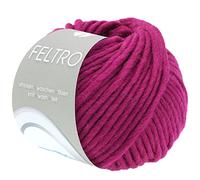 LANA GROSSA Feltro | Filzgarn für Kreativhandwerk, vielseitig, hochwertige Wolle zum Nass- und Trockenfilzen | Handstrickgarn aus 100% Schurwolle | 50g Wolle zum Stricken & Häkeln | 50m FB 62