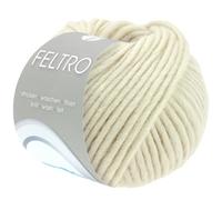 LANA GROSSA Feltro | Filzgarn für Kreativhandwerk, vielseitig, hochwertige Wolle zum Nass- und Trockenfilzen | Handstrickgarn aus 100% Schurwolle | 50g Wolle zum Stricken & Häkeln | 50m FB 121