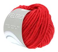 LANA GROSSA Feltro | Filzgarn für Kreativhandwerk, vielseitig, hochwertige Wolle zum Nass- und Trockenfilzen | Handstrickgarn aus 100% Schurwolle | 50g Wolle zum Stricken & Häkeln | 50m FB 7