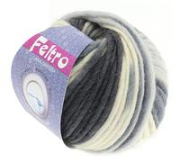 LANA GROSSA Feltro Print | Filzgarn für Kreativhandwerk, hochwertige Wolle zum Nass- und Trockenfilzen | Handstrickgarn aus 100% Schurwolle | 50g Wolle zum Stricken & Häkeln | 50m FB 331