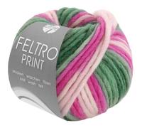 LANA GROSSA Feltro Print | Filzgarn für Kreativhandwerk, hochwertige Wolle zum Nass- und Trockenfilzen | Handstrickgarn aus 100% Schurwolle | 50g Wolle zum Stricken & Häkeln | 50m