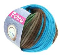 LANA GROSSA Feltro Print | Filzgarn für Kreativhandwerk, hochwertige Wolle zum Nass- und Trockenfilzen | Handstrickgarn aus 100% Schurwolle | 50g Wolle zum Stricken & Häkeln | 50m FB 376