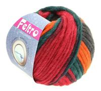 LANA GROSSA Feltro Print | Filzgarn für Kreativhandwerk, hochwertige Wolle zum Nass- und Trockenfilzen | Handstrickgarn aus 100% Schurwolle | 50g Wolle zum Stricken & Häkeln | 50m FB 375