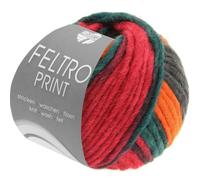 LANA GROSSA Feltro Print | Filzgarn für Kreativhandwerk, hochwertige Wolle zum Nass- und Trockenfilzen | Handstrickgarn aus 100% Schurwolle | 50g Wolle zum Stricken & Häkeln | 50m FB 375