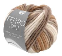 LANA GROSSA Feltro Print | Filzgarn für Kreativhandwerk, hochwertige Wolle zum Nass- und Trockenfilzen | Handstrickgarn aus 100% Schurwolle | 50g Wolle zum Stricken & Häkeln | 50m FB 1307