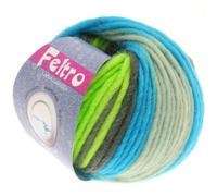 LANA GROSSA Feltro Print | Filzgarn für Kreativhandwerk, hochwertige Wolle zum Nass- und Trockenfilzen | Handstrickgarn aus 100% Schurwolle | 50g Wolle zum Stricken & Häkeln | 50m FB 336