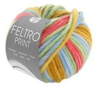 LANA GROSSA Feltro Print | Filzgarn für Kreativhandwerk, hochwertige Wolle zum Nass- und Trockenfilzen | Handstrickgarn aus 100% Schurwolle | 50g Wolle zum Stricken & Häkeln | 50m FB 1306