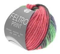 LANA GROSSA Feltro Print | Filzgarn für Kreativhandwerk, hochwertige Wolle zum Nass- und Trockenfilzen | Handstrickgarn aus 100% Schurwolle | 50g Wolle zum Stricken & Häkeln | 50m FB 363
