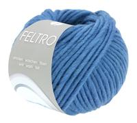 Lana Grossa FELTRO UNI 50 g moderne Filzwolle in kräftigen Farben (schrumpft beim Waschen ca. 30-40%) 50 m, Farbe:116 - Blau