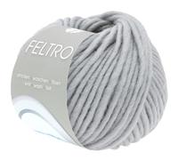 Lana Grossa FELTRO UNI 50 g moderne Filzwolle in kräftigen Farben (schrumpft beim Waschen ca. 30-40%) 50 m, Farbe:117 - Graublau