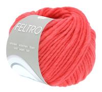 Lana Grossa FELTRO UNI 50 g moderne Filzwolle in kräftigen Farben (schrumpft beim Waschen ca. 30-40%) 50 m, Farbe:113 - Himbeer