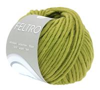 Lana Grossa FELTRO UNI 50 g moderne Filzwolle in kräftigen Farben (schrumpft beim Waschen ca. 30-40%) 50 m, Farbe:021 - Oliv