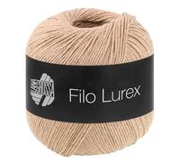 LANA GROSSA Filo Lurex | Edles, fest verzwirntes Baumwollgarn mit dezentem Lurexschimmer | Handstrickgarn aus 94% Baumwolle und 6% Polyester | 50g Wolle, Stricken & Häkeln | 145m FB 17