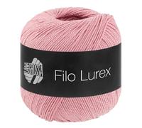 LANA GROSSA Filo Lurex | Edles, fest verzwirntes Baumwollgarn mit dezentem Lurexschimmer | Handstrickgarn aus 94% Baumwolle und 6% Polyester | 50g Wolle, Stricken & Häkeln | 145m FB 7