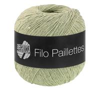 LANA GROSSA Filo Paillettes |Edles, fest verzwirntes Garn mit Pailletten & Matt-Glanz-Effekt | Handstrickgarn aus 55% Baumwolle, 39% Polyester, 6% Polyamid | 50g Wolle, Stricken & Häkeln | 155m FB 12
