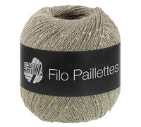 LANA GROSSA Filo Paillettes |Edles, fest verzwirntes Garn mit Pailletten & Matt-Glanz-Effekt | Handstrickgarn aus 55% Baumwolle, 39% Polyester, 6% Polyamid | 50g Wolle, Stricken & Häkeln | 155m FB 13