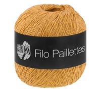 LANA GROSSA Filo Paillettes |Edles, fest verzwirntes Garn mit Pailletten & Matt-Glanz-Effekt | Handstrickgarn aus 55% Baumwolle, 39% Polyester, 6% Polyamid | 50g Wolle, Stricken & Häkeln | 155m FB 4