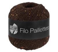 LANA GROSSA Filo Paillettes |Edles, fest verzwirntes Garn mit Pailletten & Matt-Glanz-Effekt | Handstrickgarn aus 55% Baumwolle, 39% Polyester, 6% Polyamid | 50g Wolle, Stricken & Häkeln | 155m FB 16