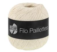 LANA GROSSA Filo Paillettes |Edles, fest verzwirntes Garn mit Pailletten & Matt-Glanz-Effekt | Handstrickgarn aus 55% Baumwolle, 39% Polyester, 6% Polyamid | 50g Wolle, Stricken & Häkeln | 155m FB 2