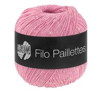 LANA GROSSA Filo Paillettes |Edles, fest verzwirntes Garn mit Pailletten & Matt-Glanz-Effekt | Handstrickgarn aus 55% Baumwolle, 39% Polyester, 6% Polyamid | 50g Wolle, Stricken & Häkeln | 155m FB 7