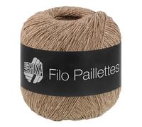 LANA GROSSA Filo Paillettes |Edles, fest verzwirntes Garn mit Pailletten & Matt-Glanz-Effekt | Handstrickgarn aus 55% Baumwolle, 39% Polyester, 6% Polyamid | 50g Wolle, Stricken & Häkeln | 155m FB 17