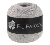 LANA GROSSA Filo Paillettes |Edles, fest verzwirntes Garn mit Pailletten & Matt-Glanz-Effekt | Handstrickgarn aus 55% Baumwolle, 39% Polyester, 6% Polyamid | 50g Wolle, Stricken & Häkeln | 155m FB 14