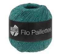 LANA GROSSA Filo Paillettes |Edles, fest verzwirntes Garn mit Pailletten & Matt-Glanz-Effekt | Handstrickgarn aus 55% Baumwolle, 39% Polyester, 6% Polyamid | 50g Wolle, Stricken & Häkeln | 155m FB 10