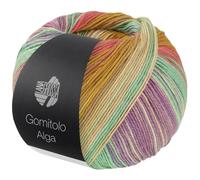 LANA GROSSA Gomitolo Alga | Baumwollmischgarn mit Bambus & Seacell-Fasern in einem mehrfarbigen, bunten Streifenverlauf | 100g Wolle zum Stricken & Häkeln | 280m Garn FB 2028