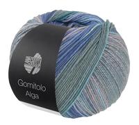 LANA GROSSA Gomitolo Alga | Baumwollmischgarn mit Bambus & Seacell-Fasern in einem mehrfarbigen, bunten Streifenverlauf | 100g Wolle zum Stricken & Häkeln | 280m Garn FB 2024