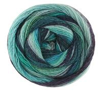 LANA GROSSA Gomitolo Fumo | Dochtgarn mit regelmäßigem Farbverlauf in breiten Streifen | Handstrickgarn aus 50% Schurwolle & 50% Acryl | 200g Wolle zum Stricken & Häkeln | 700m GarnFB 511