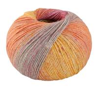 LANA GROSSA Gomitolo Mambo | Flauschig Baumwollgarn mit interessantem Streifen-Farbverlauf aus dem Knäuel | Handstrickgarn aus 100% Baumwolle (Bio) |100g Wolle zum Stricken & Häkeln | 240m Garn