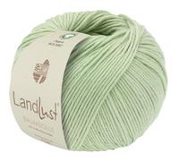 LANA GROSSA Landlust Baumwolle | Klassisches Bio-Baumwollgarn, Gots zertifiziert | Handstrickgarn aus 100% Baumwolle (Bio) | 50g Wolle zum Stricken & Häkeln | 115m Garn FB 10 Lindgrün