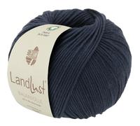 LANA GROSSA Landlust Baumwolle | Klassisches Bio-Baumwollgarn, Gots zertifiziert | Handstrickgarn aus 100% Baumwolle (Bio) | 50g Wolle zum Stricken & Häkeln | 115m Garn FB 13 Nachtblau