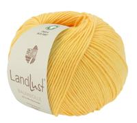 LANA GROSSA Landlust Baumwolle | Klassisches Bio-Baumwollgarn, Gots zertifiziert | Handstrickgarn aus 100% Baumwolle (Bio) | 50g Wolle zum Stricken & Häkeln | 115m Garn FB 5 Gelb