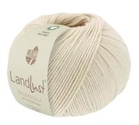 LANA GROSSA Landlust Baumwolle | Klassisches Bio-Baumwollgarn, Gots zertifiziert | Handstrickgarn aus 100% Baumwolle (Bio) | 50g Wolle zum Stricken & Häkeln | 115m Garn FB 3 Natur