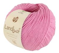 LANA GROSSA Landlust Baumwolle | Klassisches Bio-Baumwollgarn, Gots zertifiziert | Handstrickgarn aus 100% Baumwolle (Bio) | 50g Wolle zum Stricken & Häkeln | 115m Garn FB 21 Pink