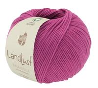LANA GROSSA Landlust Baumwolle | Klassisches Bio-Baumwollgarn, Gots zertifiziert | Handstrickgarn aus 100% Baumwolle (Bio) | 50g Wolle zum Stricken & Häkeln | 115m Garn FB 18 Fuchsia