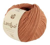 LANA GROSSA Landlust Baumwolle | Klassisches Bio-Baumwollgarn, Gots zertifiziert | Handstrickgarn aus 100% Baumwolle (Bio) | 50g Wolle zum Stricken & Häkeln | 115m Garn FB 33 Karamell