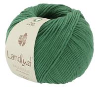 LANA GROSSA Landlust Baumwolle | Klassisches Bio-Baumwollgarn, Gots zertifiziert | Handstrickgarn aus 100% Baumwolle (Bio) | 50g Wolle zum Stricken & Häkeln | 115m Garn FB 9 Smaragdgrün
