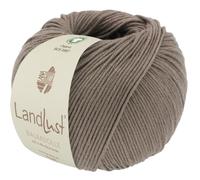 LANA GROSSA Landlust Baumwolle | Klassisches Bio-Baumwollgarn, Gots zertifiziert | Handstrickgarn aus 100% Baumwolle (Bio) | 50g Wolle zum Stricken & Häkeln | 115m Garn FB 16 Graubraun